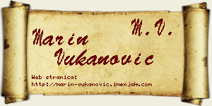 Marin Vukanović vizit kartica